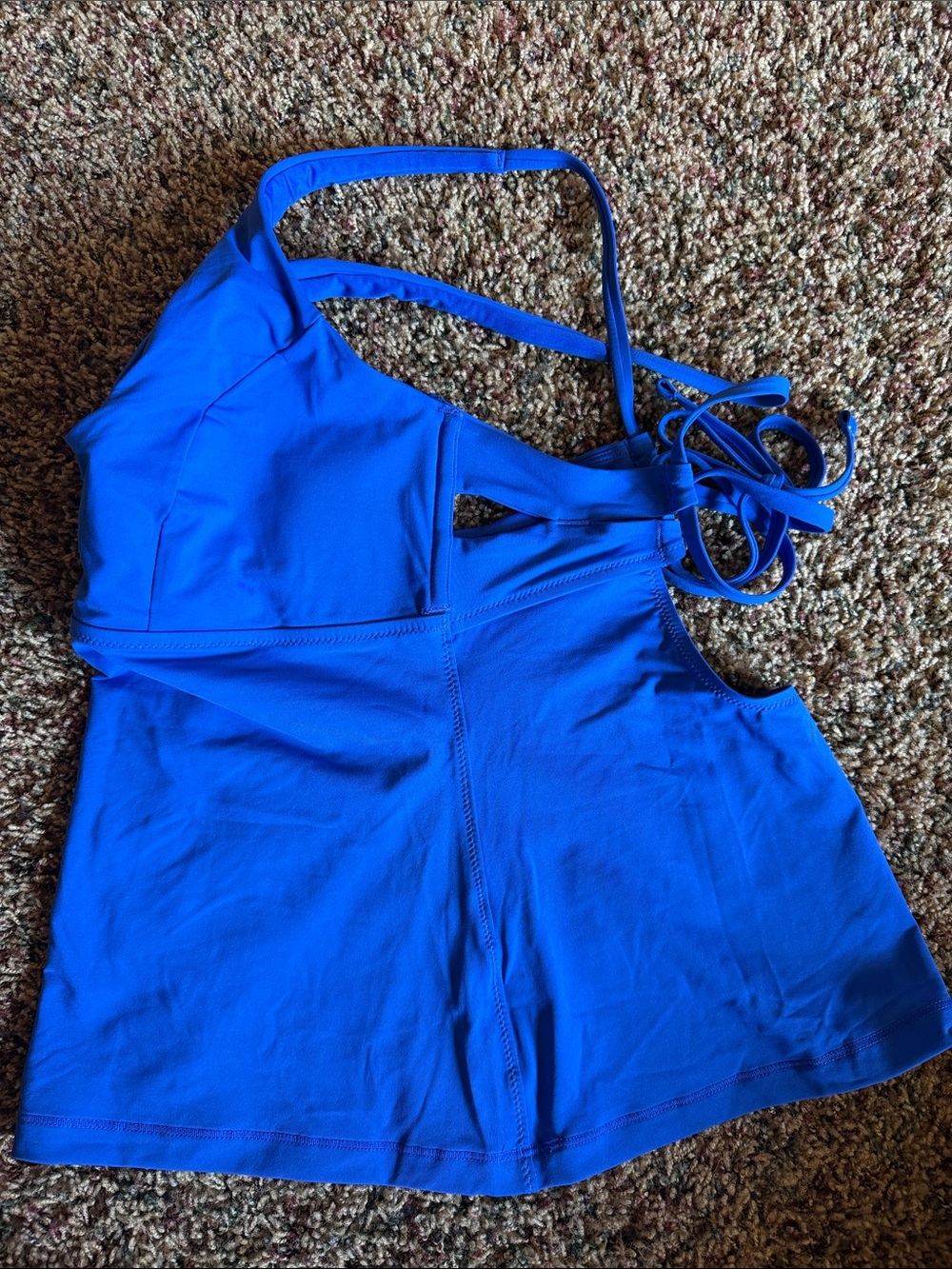 Athleta Royal Blue Triangle Tankini Swim Top - Picture 9 of 9
